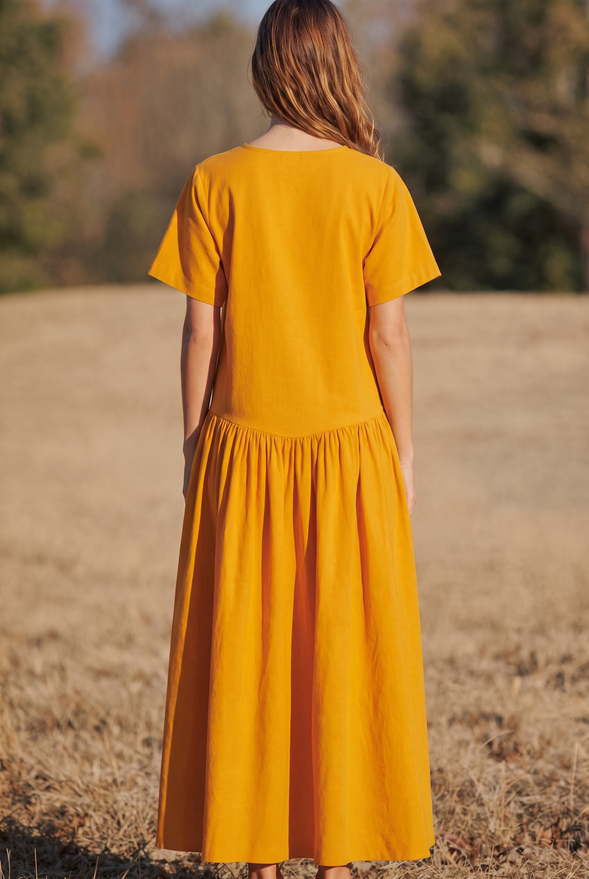 The Marigold Maxi in Golden, back