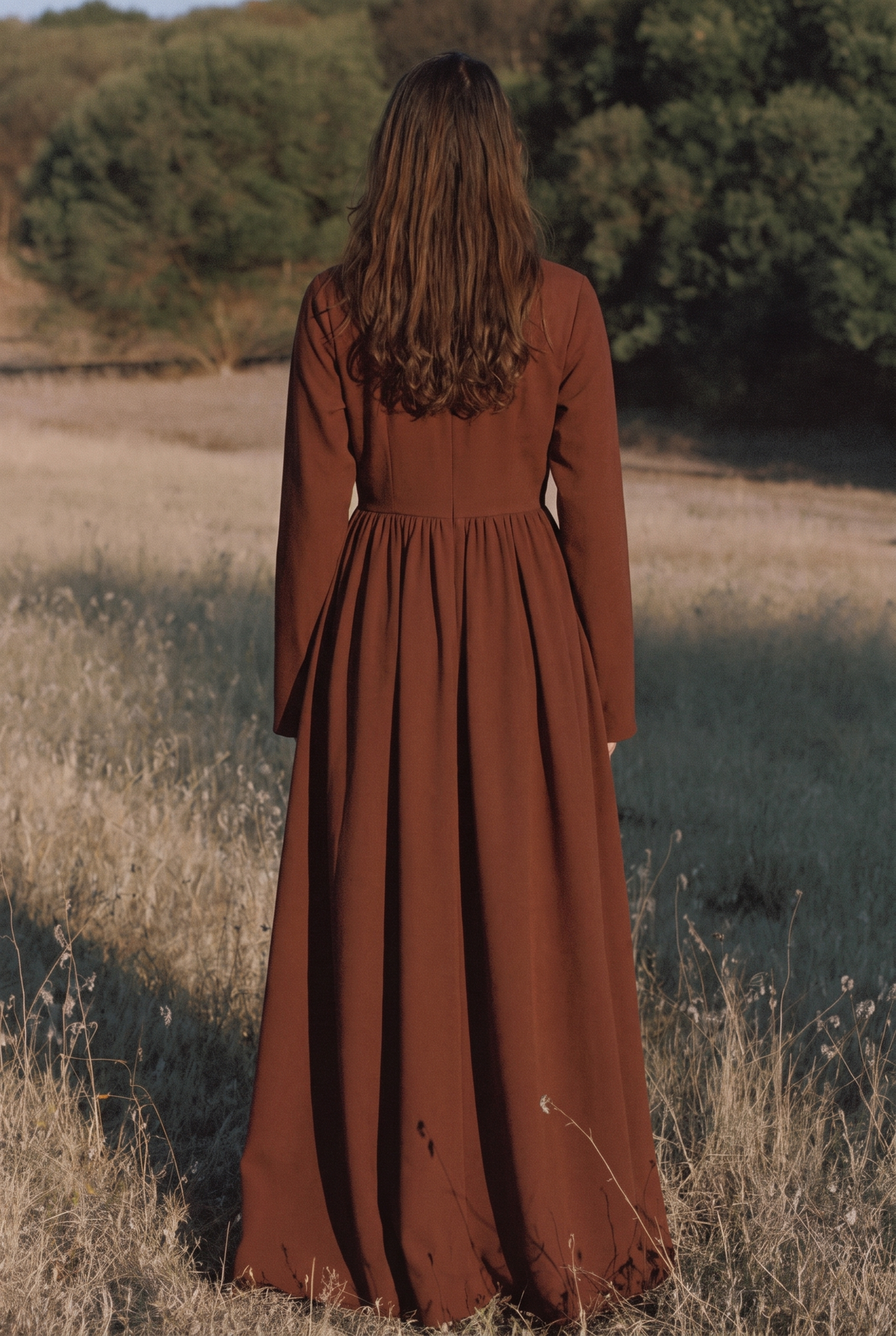 The Hazel Maxi in Chestnut, back
