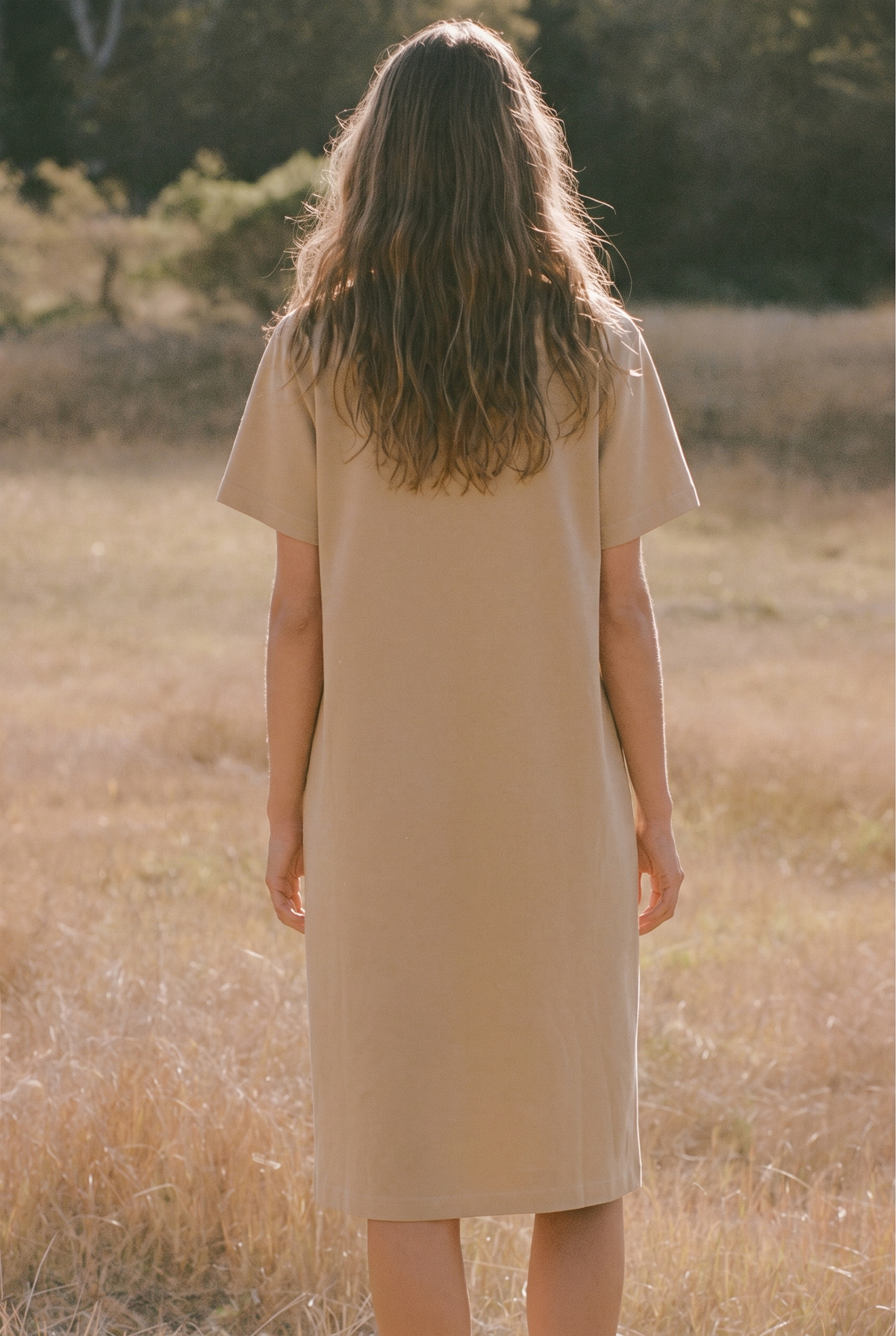 The Adeline Midi in Sand, back