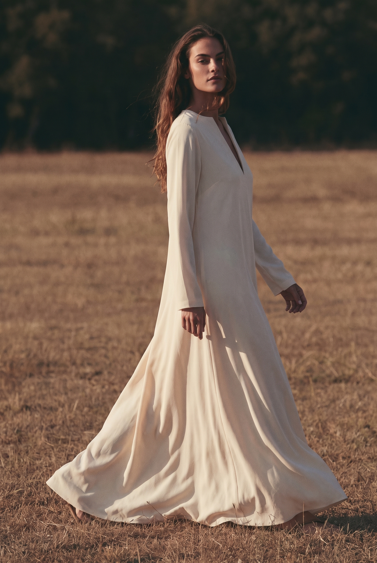 The Wren Maxi in Ivory, walking