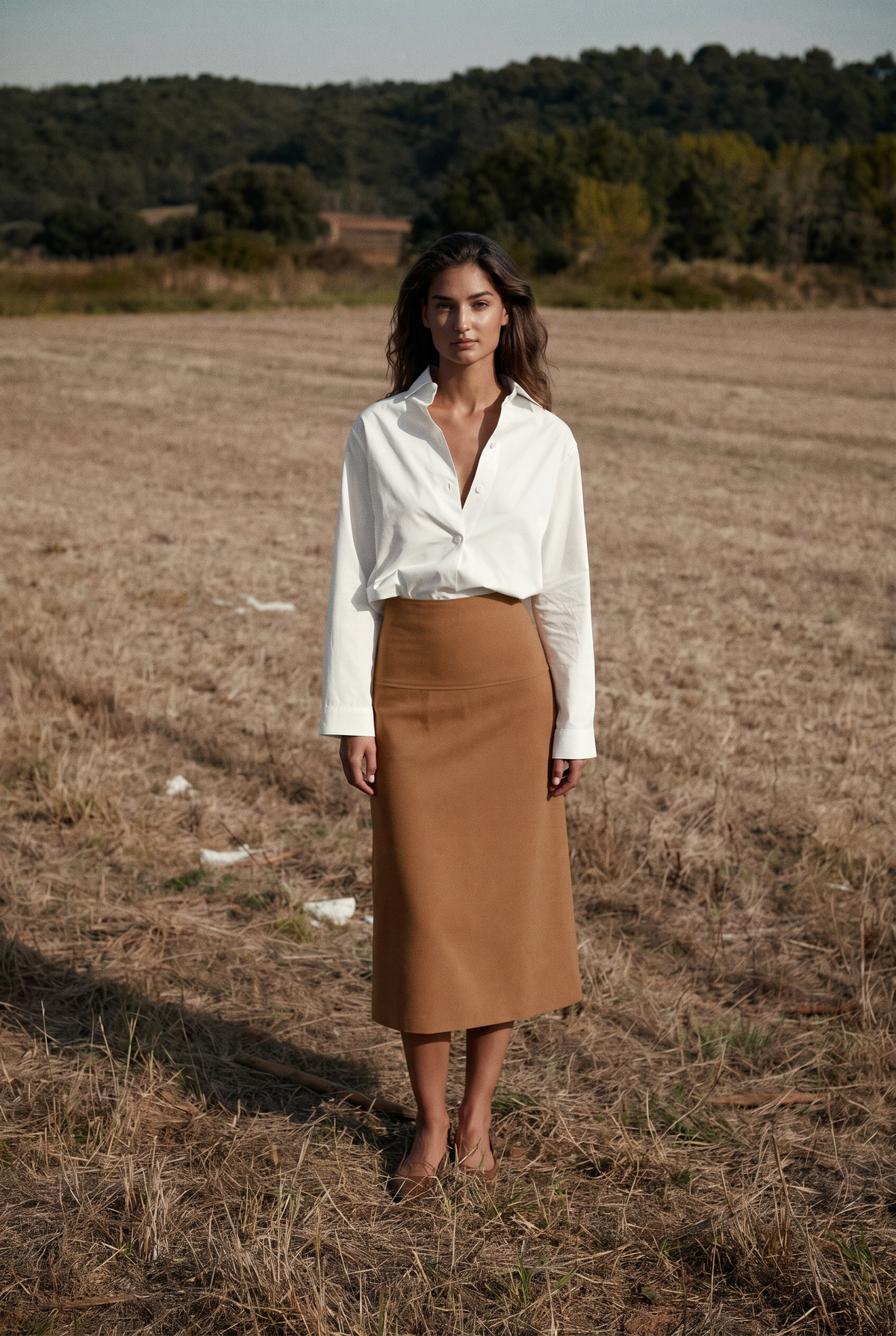 The Ivy Blouse in White, in the field