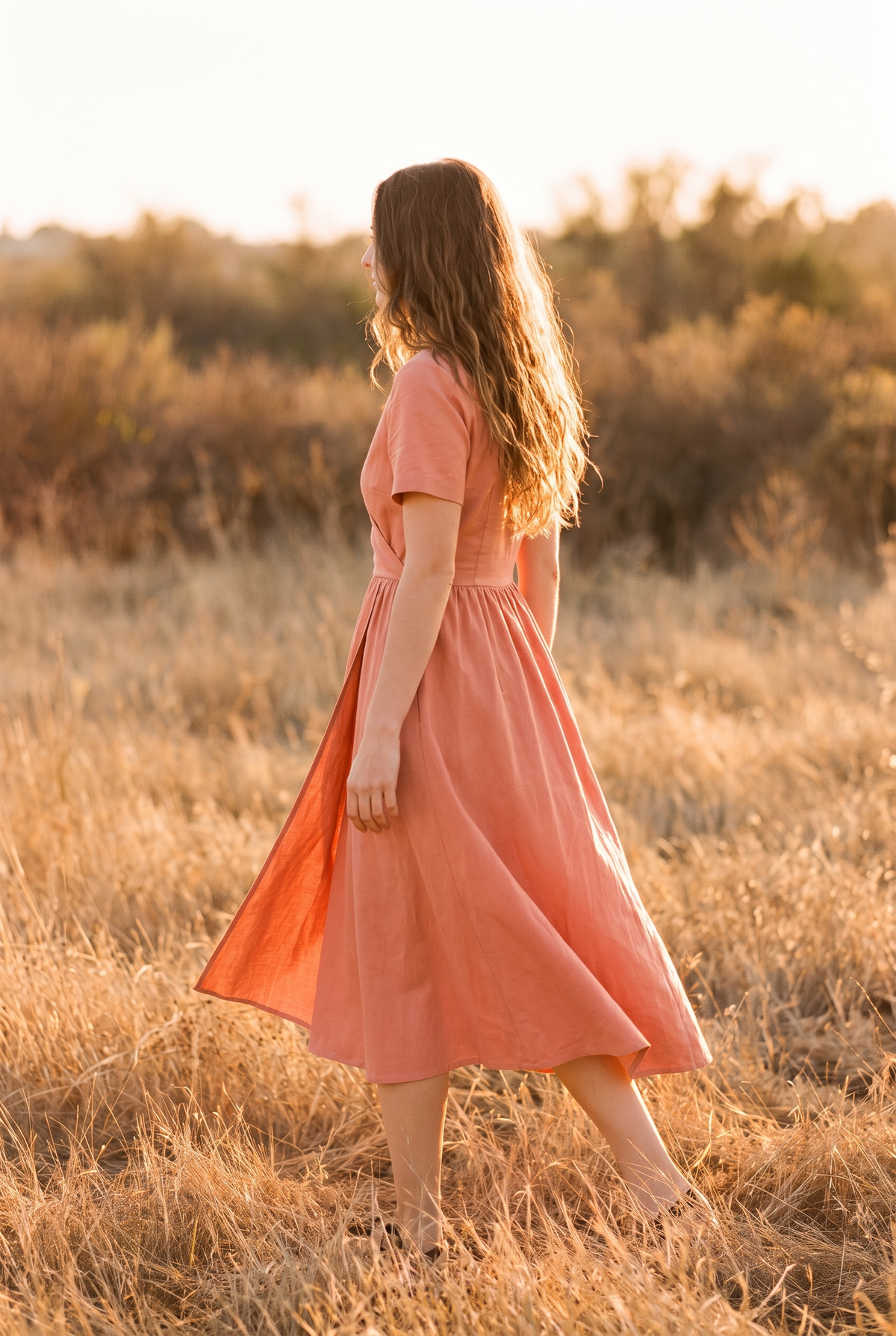 The Clementine Midi in Coral, walking