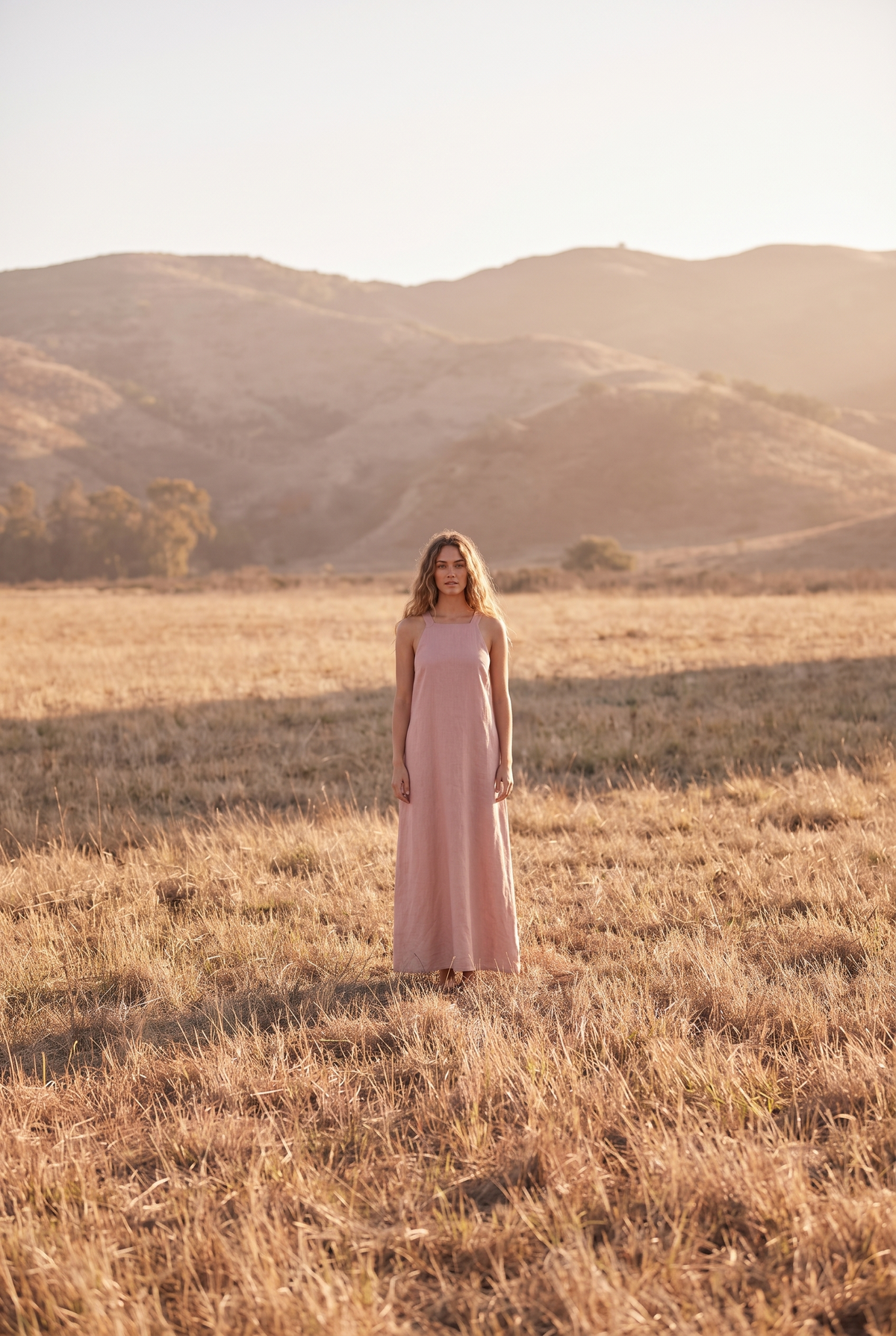 The Maren Maxi in Blush, in the field