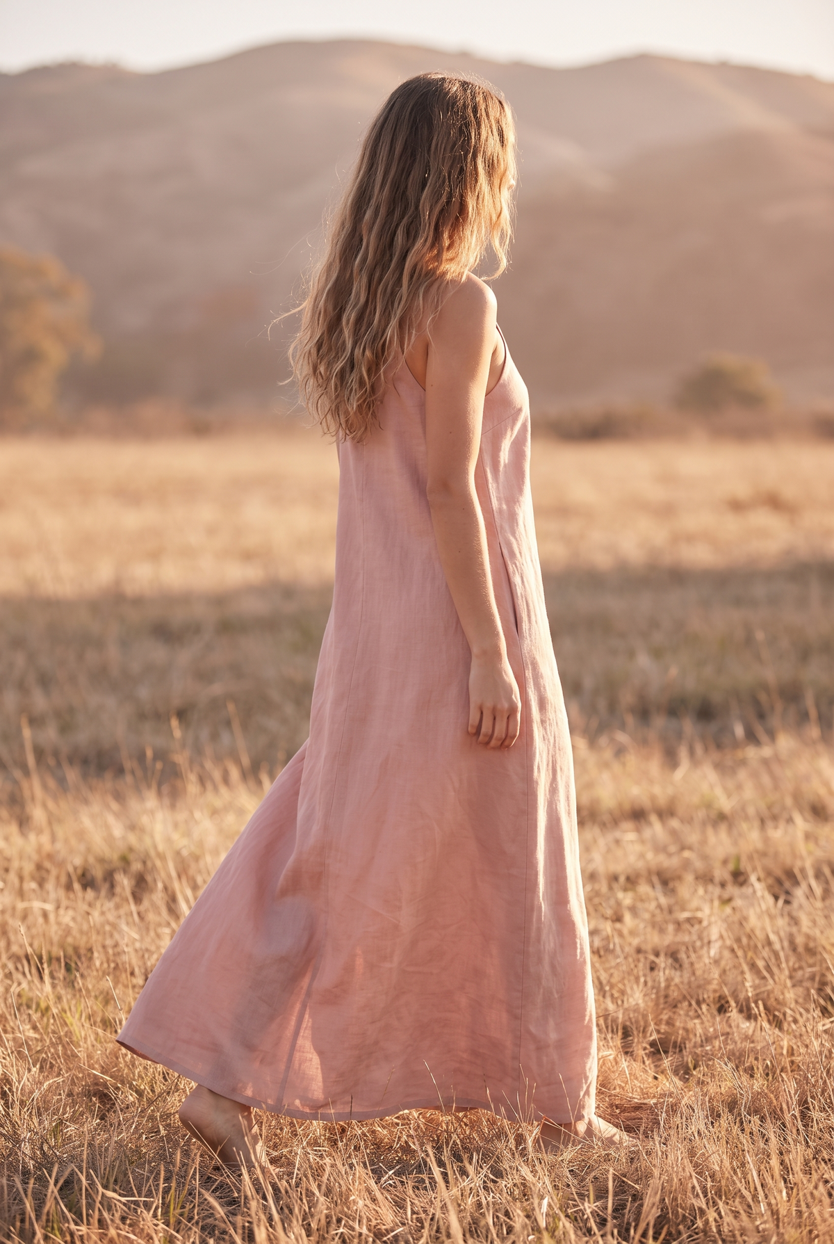 The Maren Maxi in Blush, walking