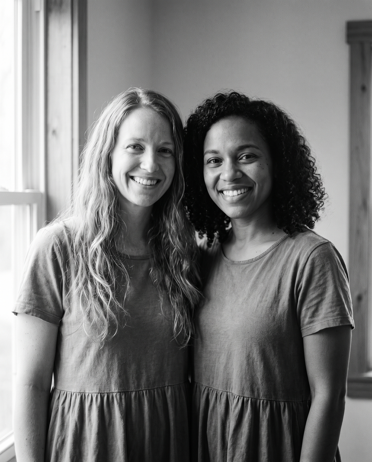Two women standing together