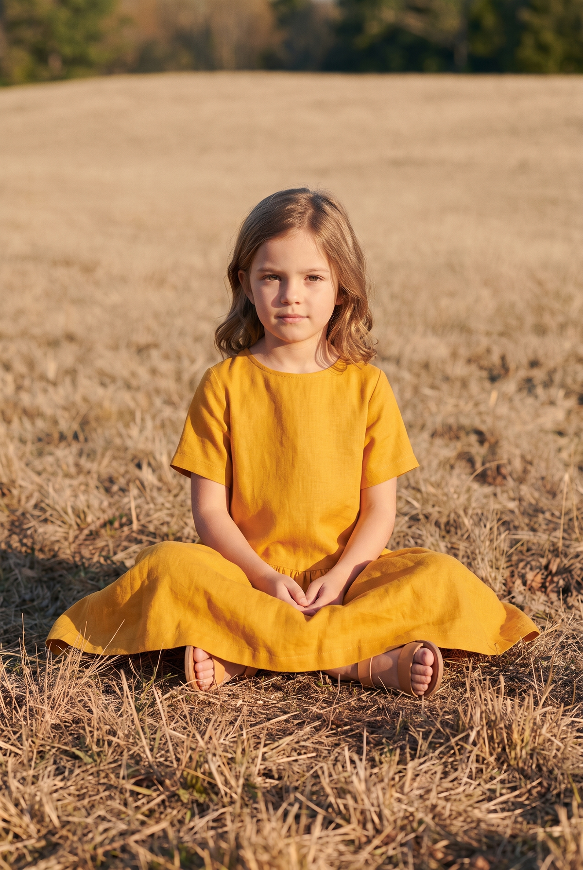 The Marigold Mini in Golden, seated
