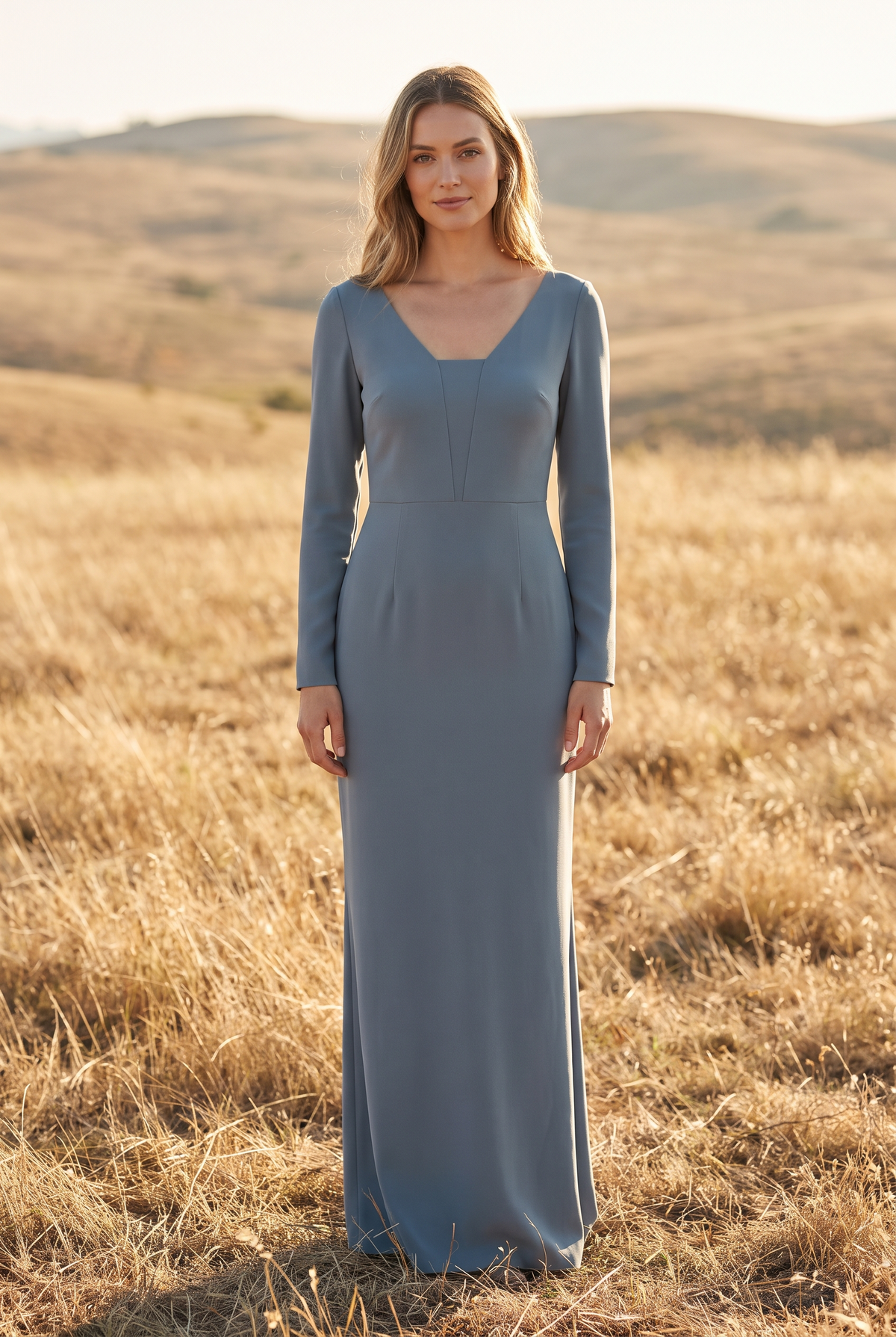The Rowan Maxi in Slate, front