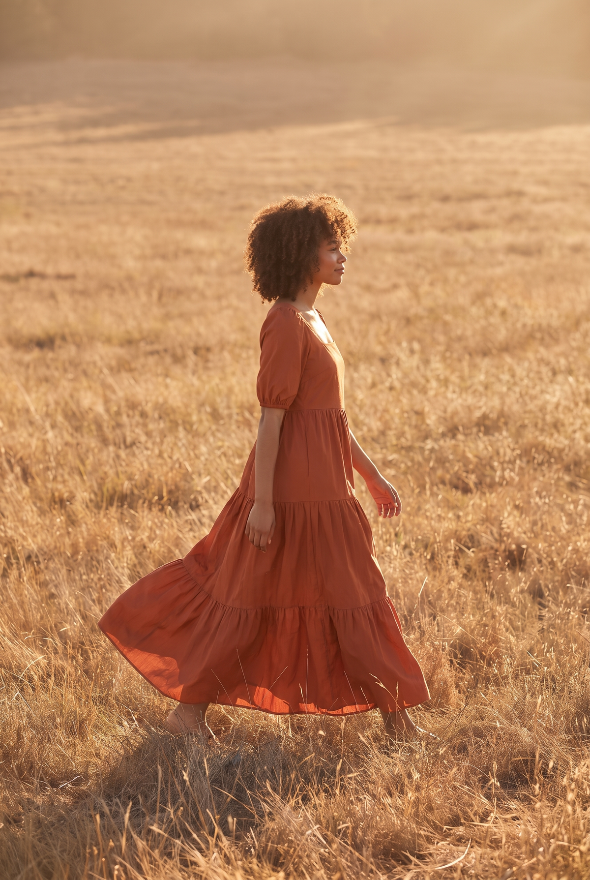 The Briar Maxi in Chestnut, walking