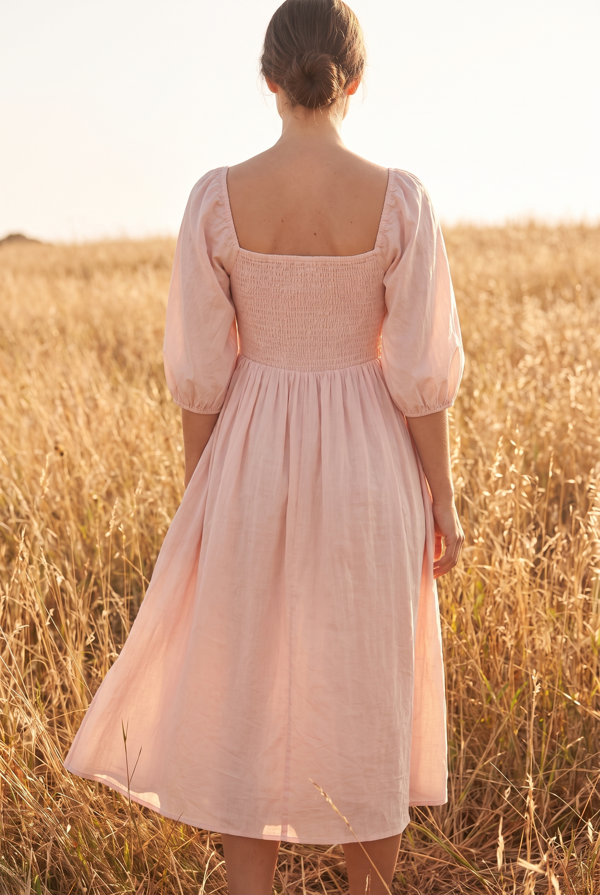 The Linden Midi in Blush, back