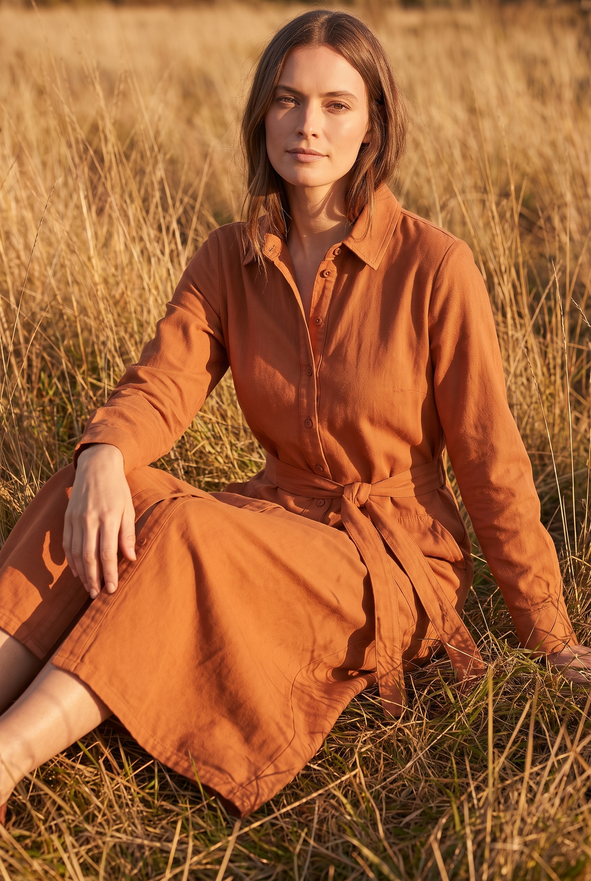 The Verbena Midi in Terracotta, seated