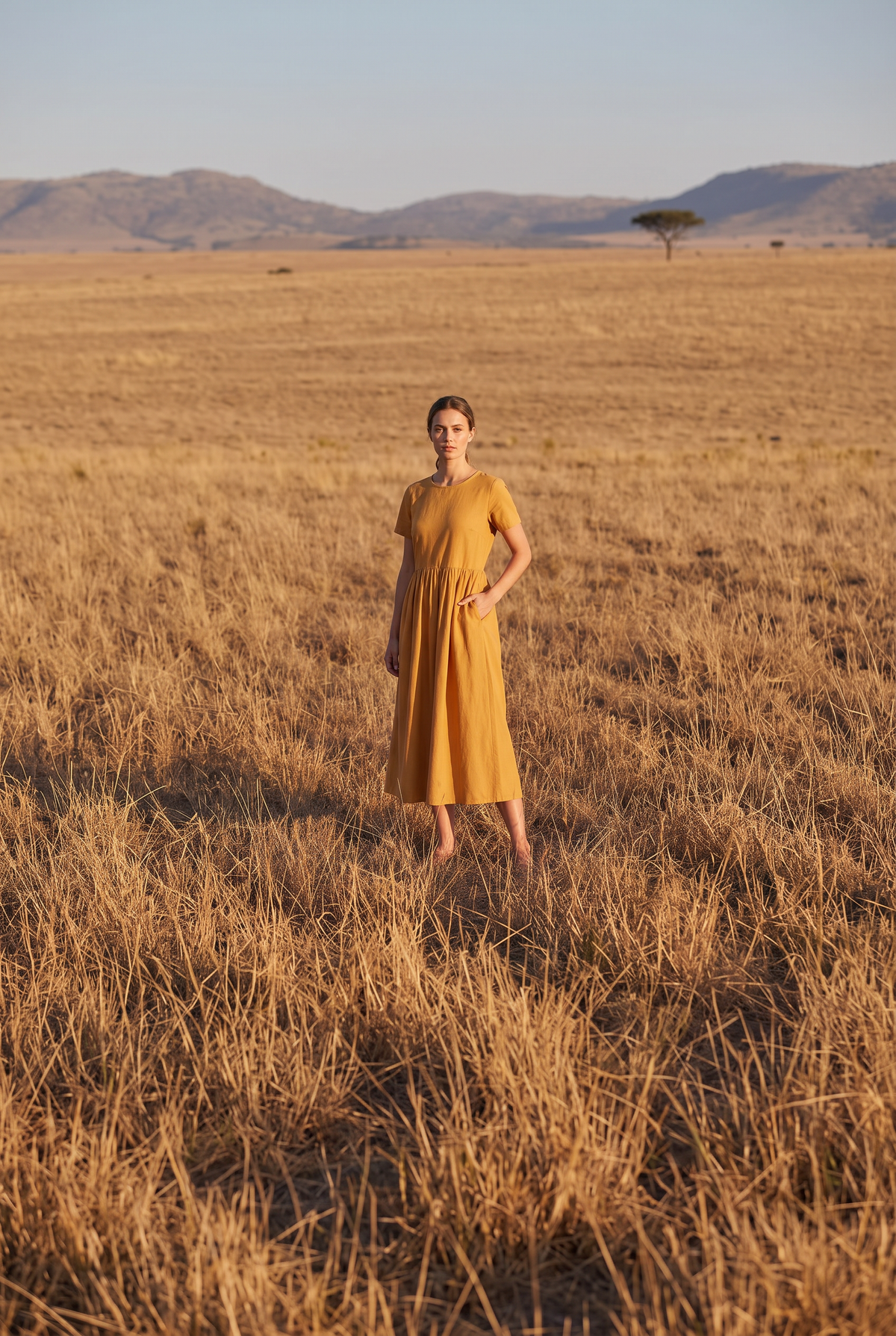 The Tansy Midi in Golden, in the field
