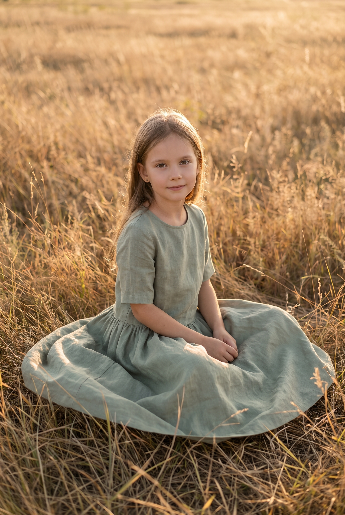 The Willow Mini in Sage, seated