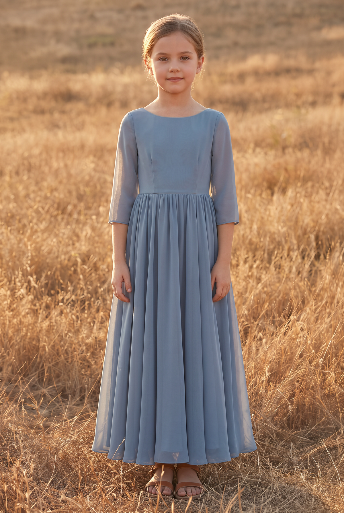 The Aster Mini in Dusty Blue, front