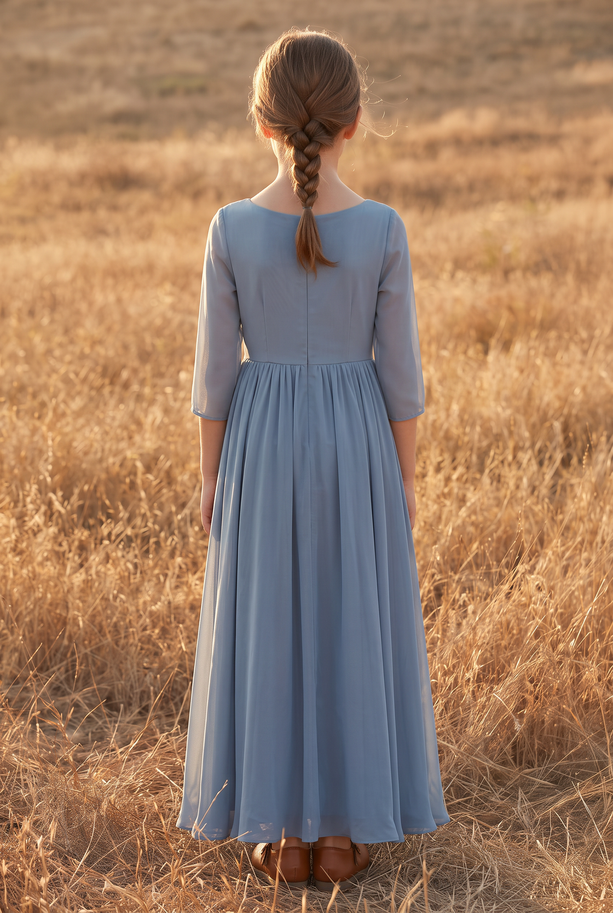 The Aster Mini in Dusty Blue, back