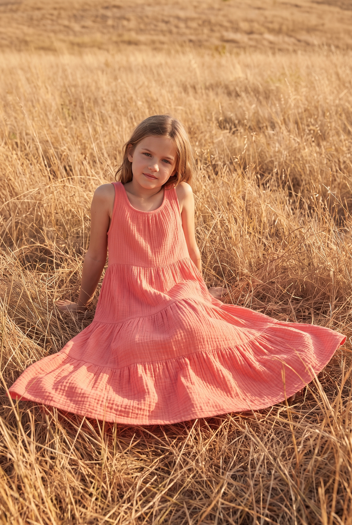 The Primrose Mini in Coral, seated