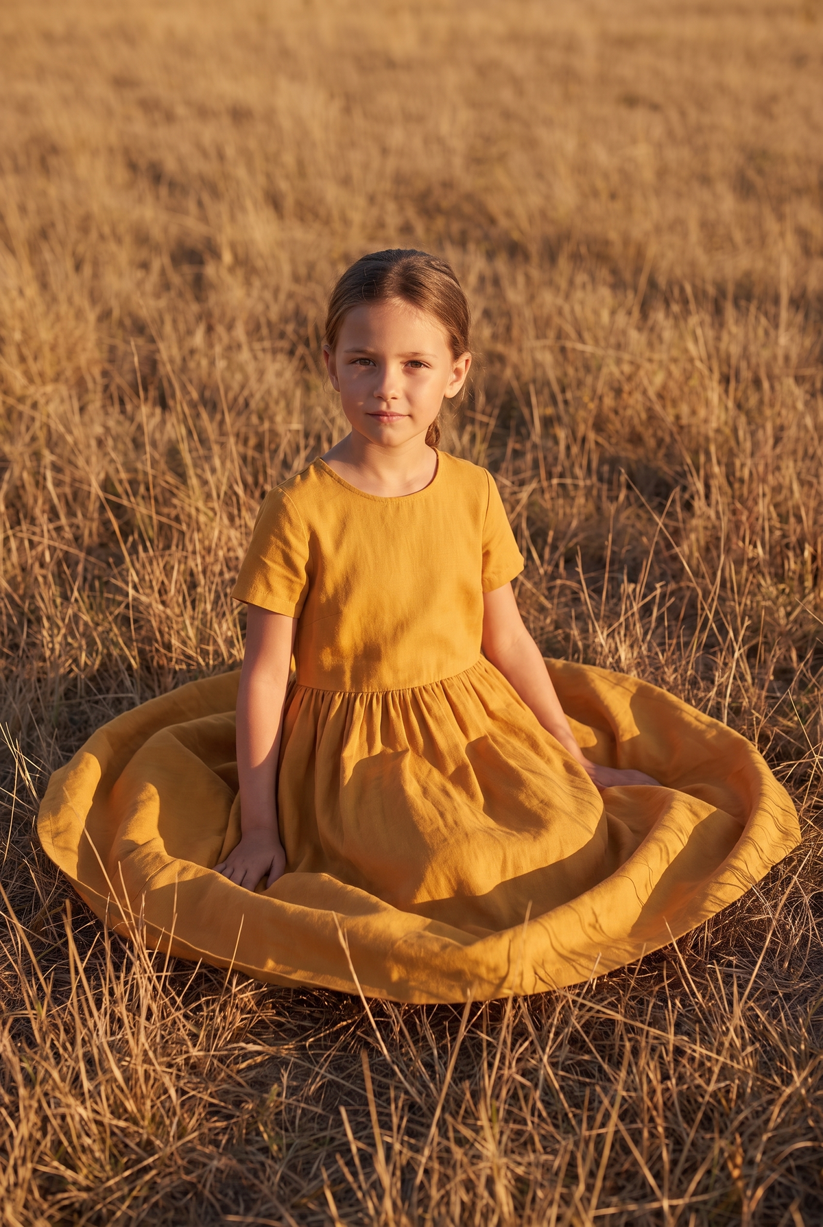 The Tansy Mini in Golden, seated