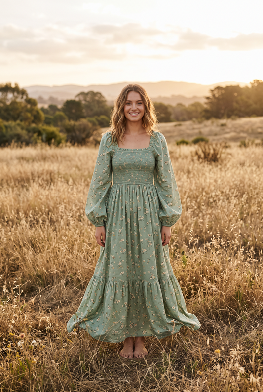 The Harriet Maxi in Meadow, front