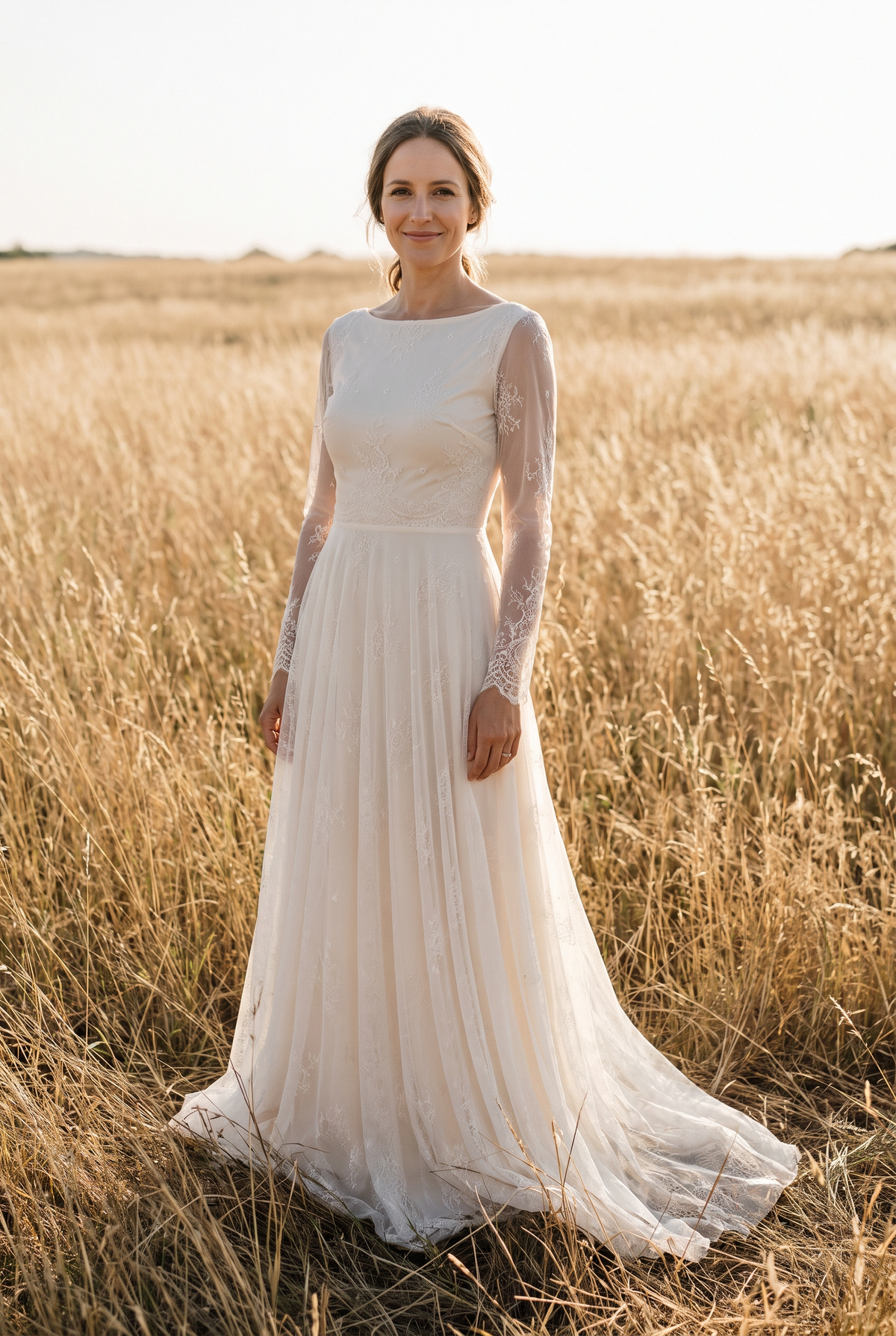 The Opal Maxi in Ivory, front