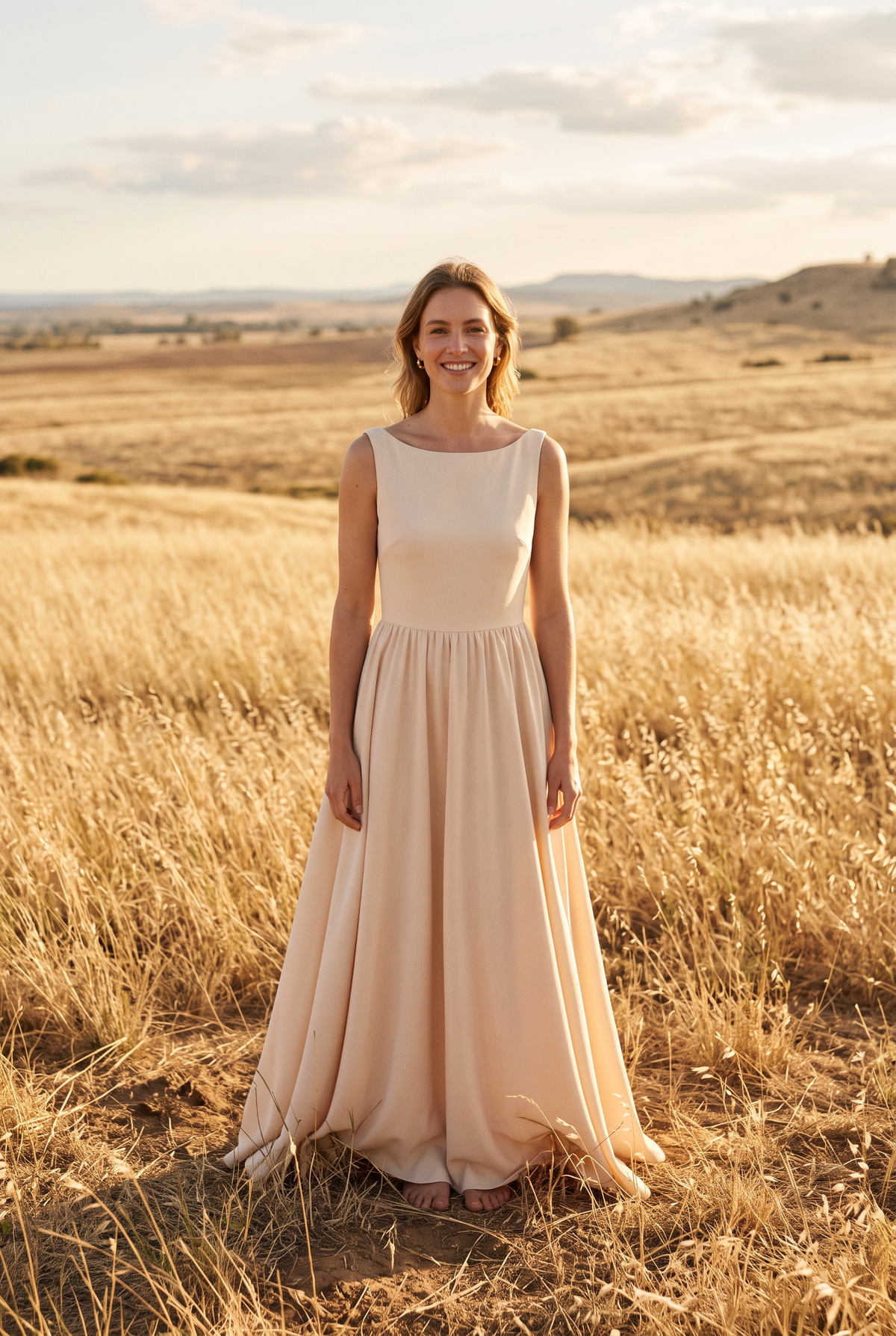 The Mabel Maxi in Champagne, front