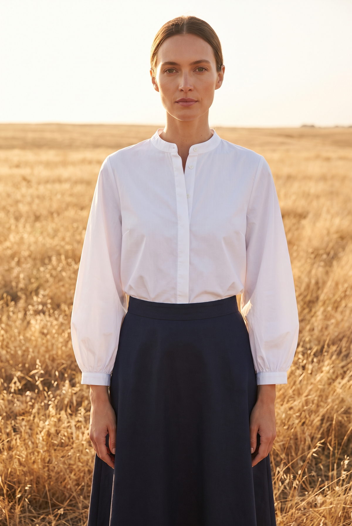 The Bramble Blouse in White, front