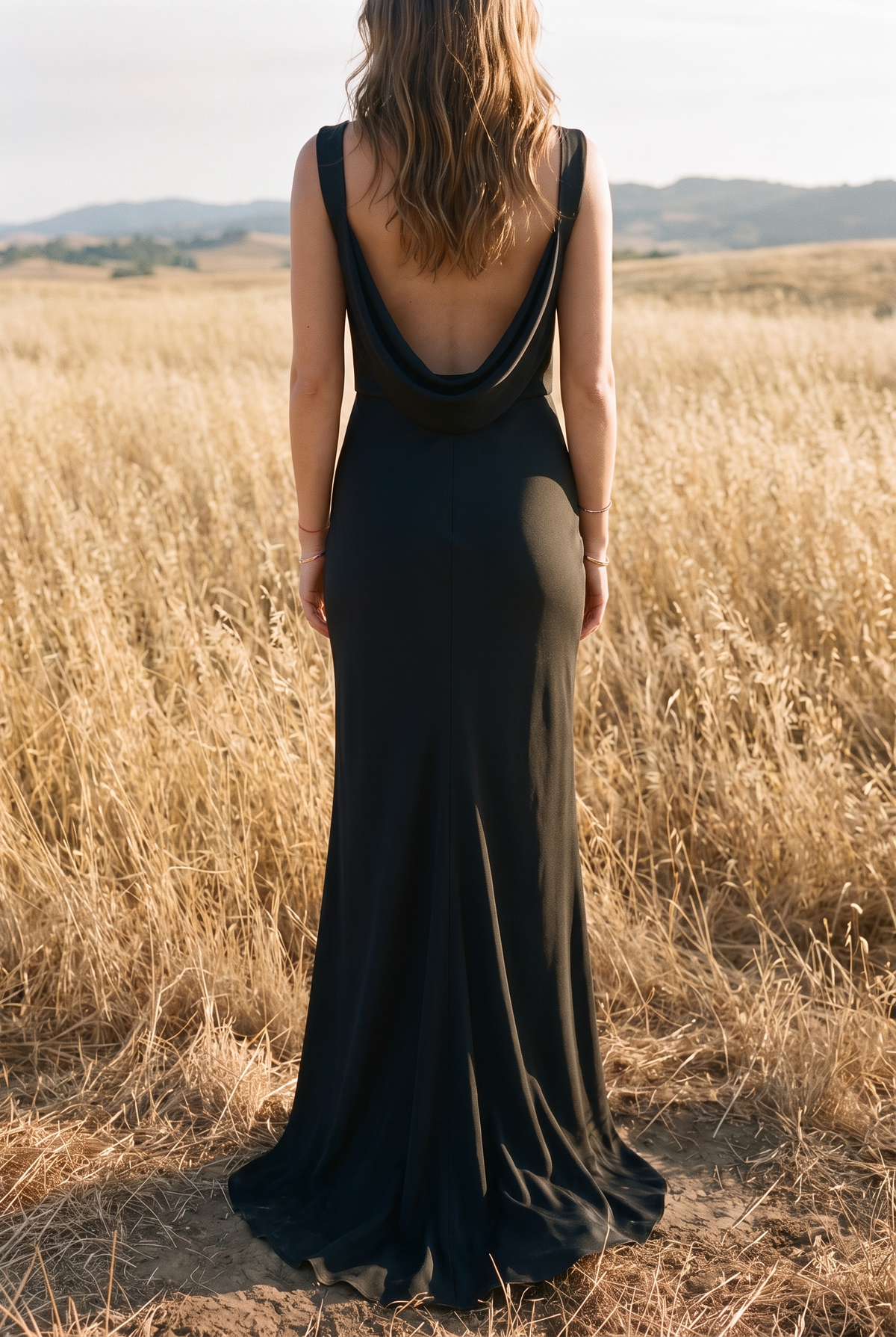 The Delphine Maxi in Noir, back
