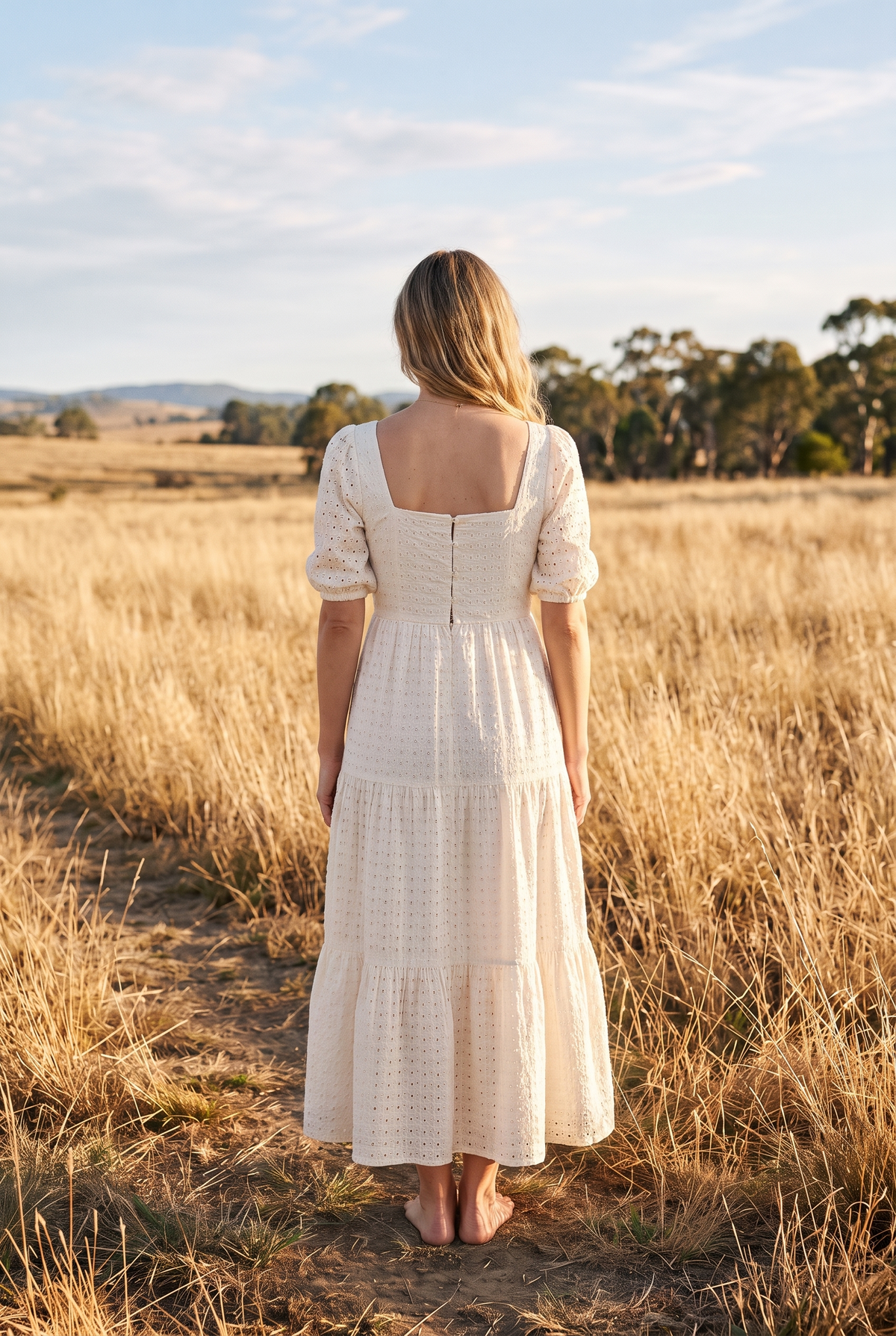 The Eloise Maxi in Ivory, back