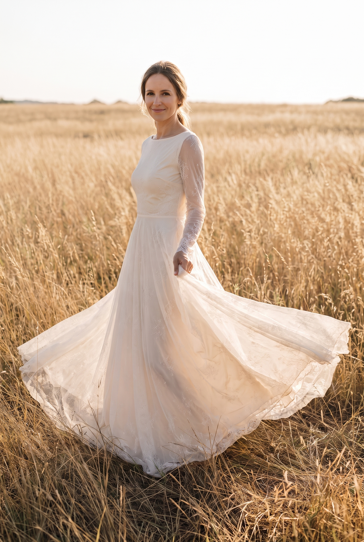 The Opal Maxi in Ivory, walking