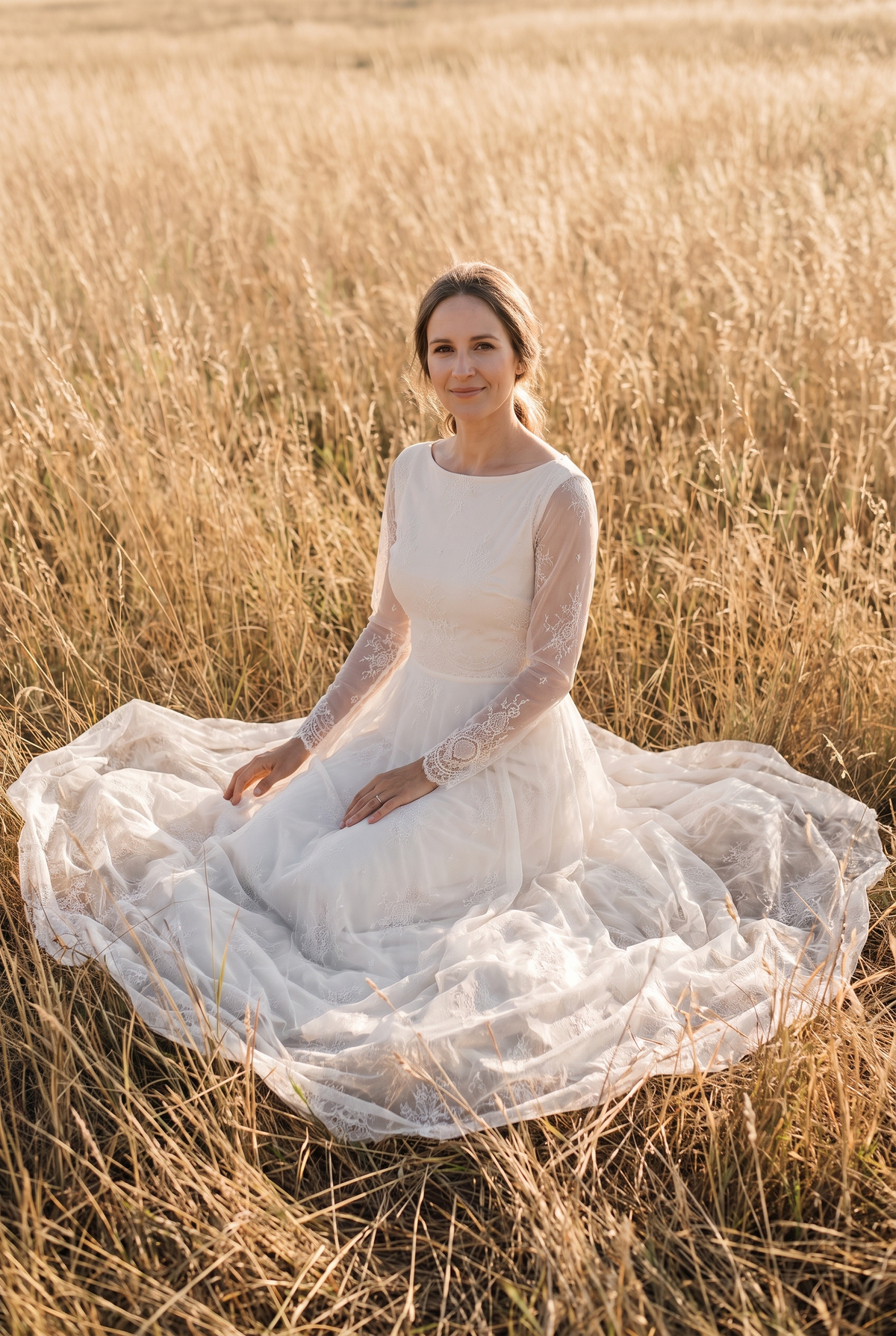 The Opal Maxi in Ivory, seated