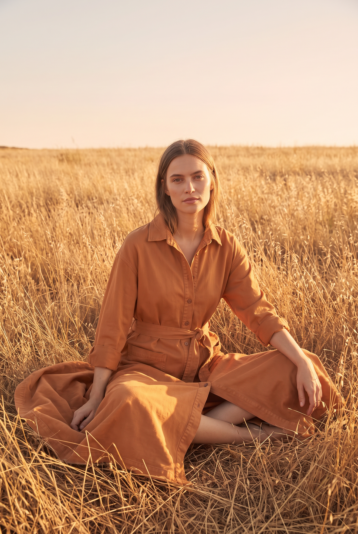 The Marlowe Maxi in Terracotta, seated