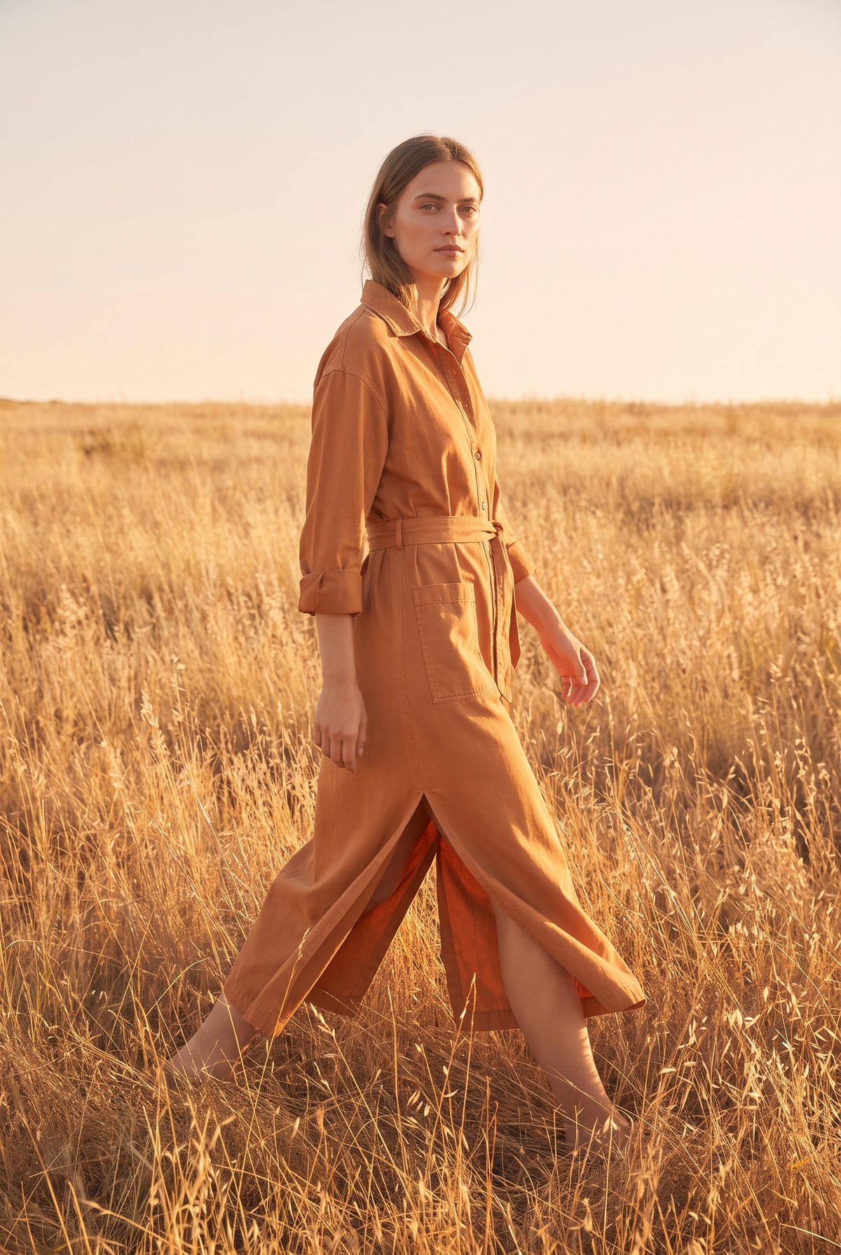 The Marlowe Maxi in Terracotta, walking