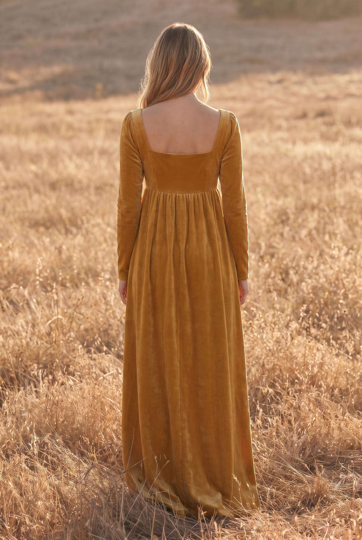 The Beatrix Maxi in Golden, back