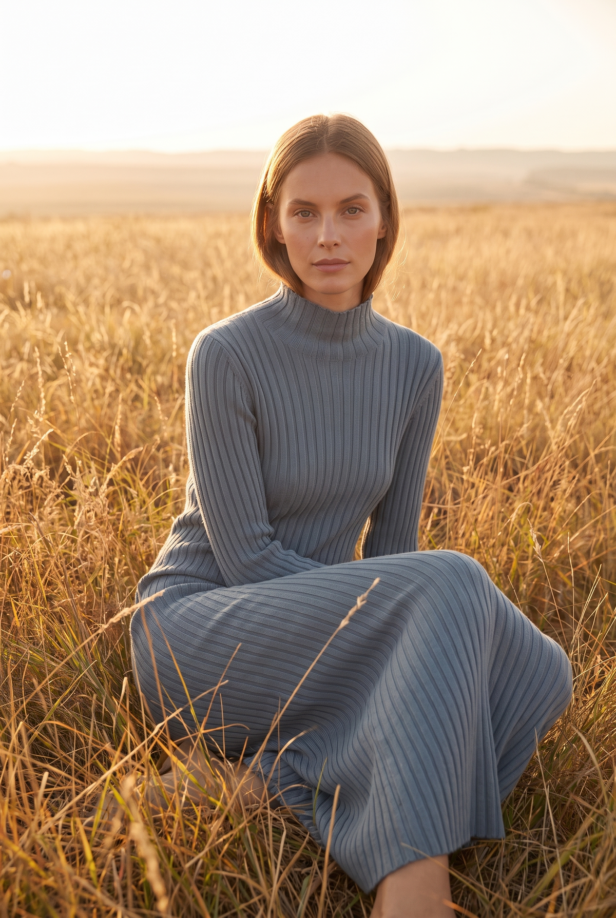 The Georgia Maxi in Slate, seated