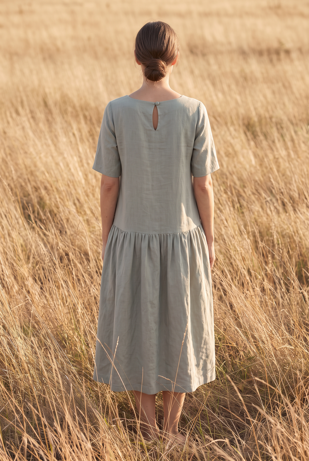 The Verity Midi in Sage, back