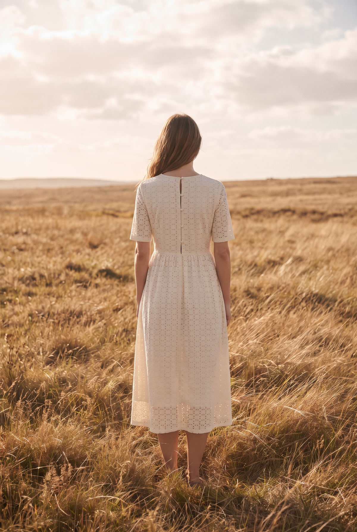 The Imogen Midi in Cream, back