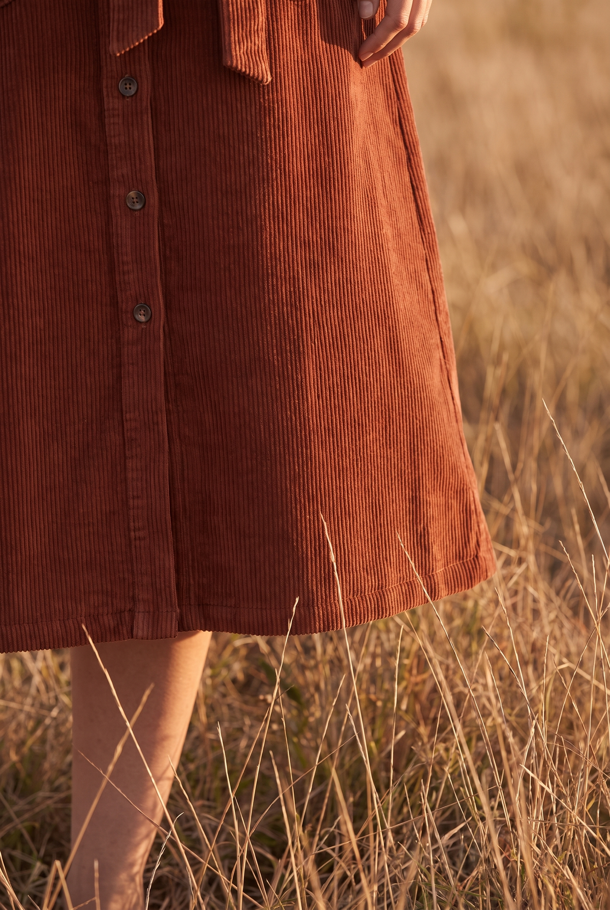 The Louisa Midi, hem detail