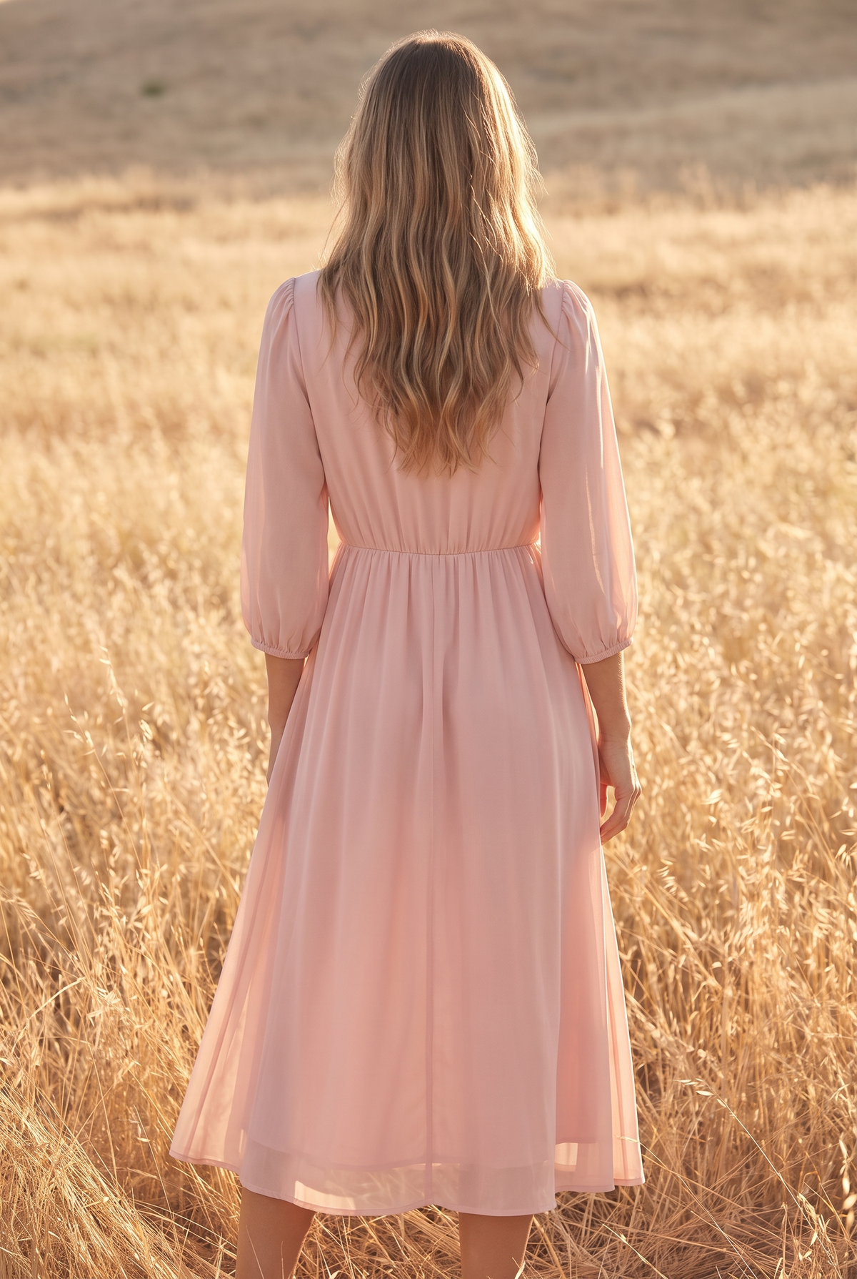 The Nora Midi in Blush, back