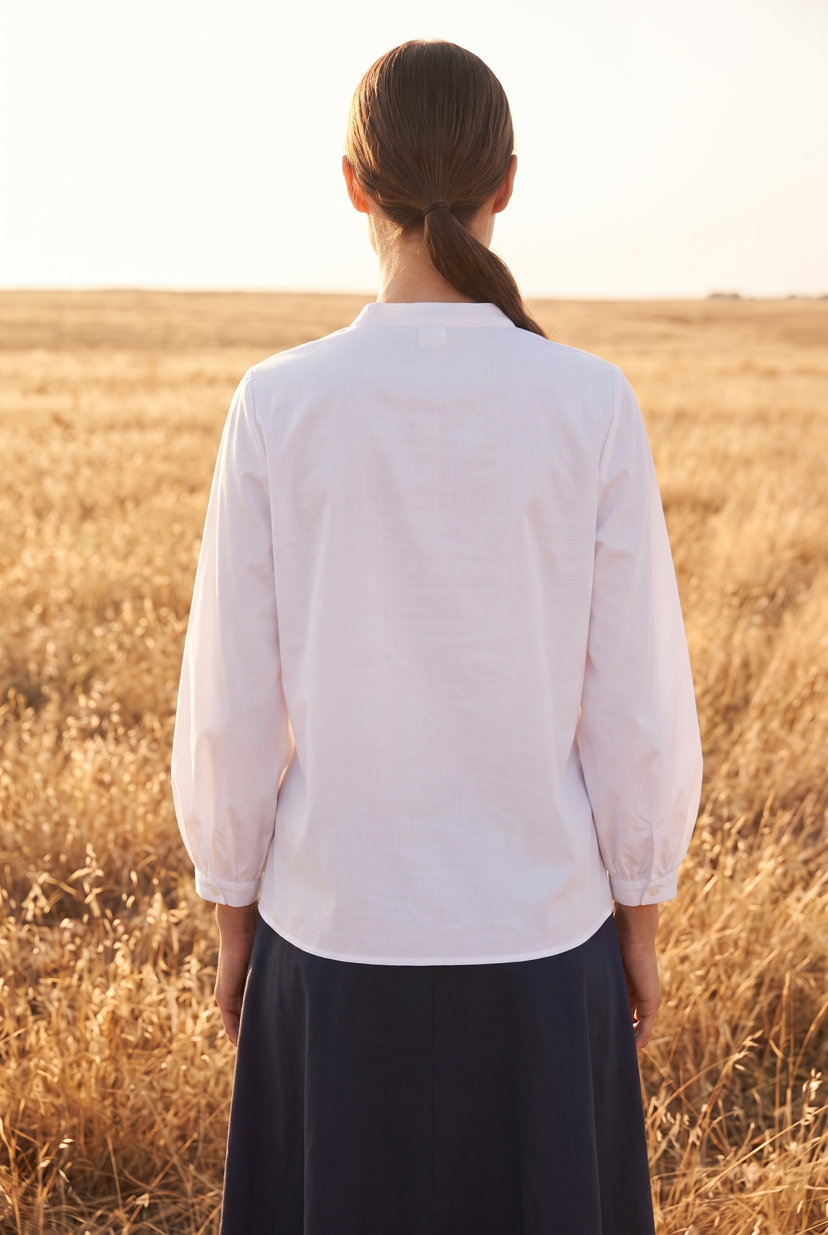The Bramble Blouse in White, back