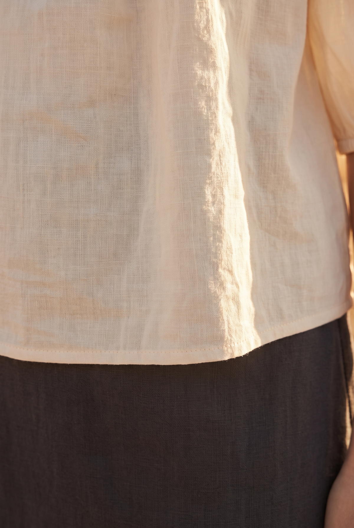 The Saffron Blouse, hem detail