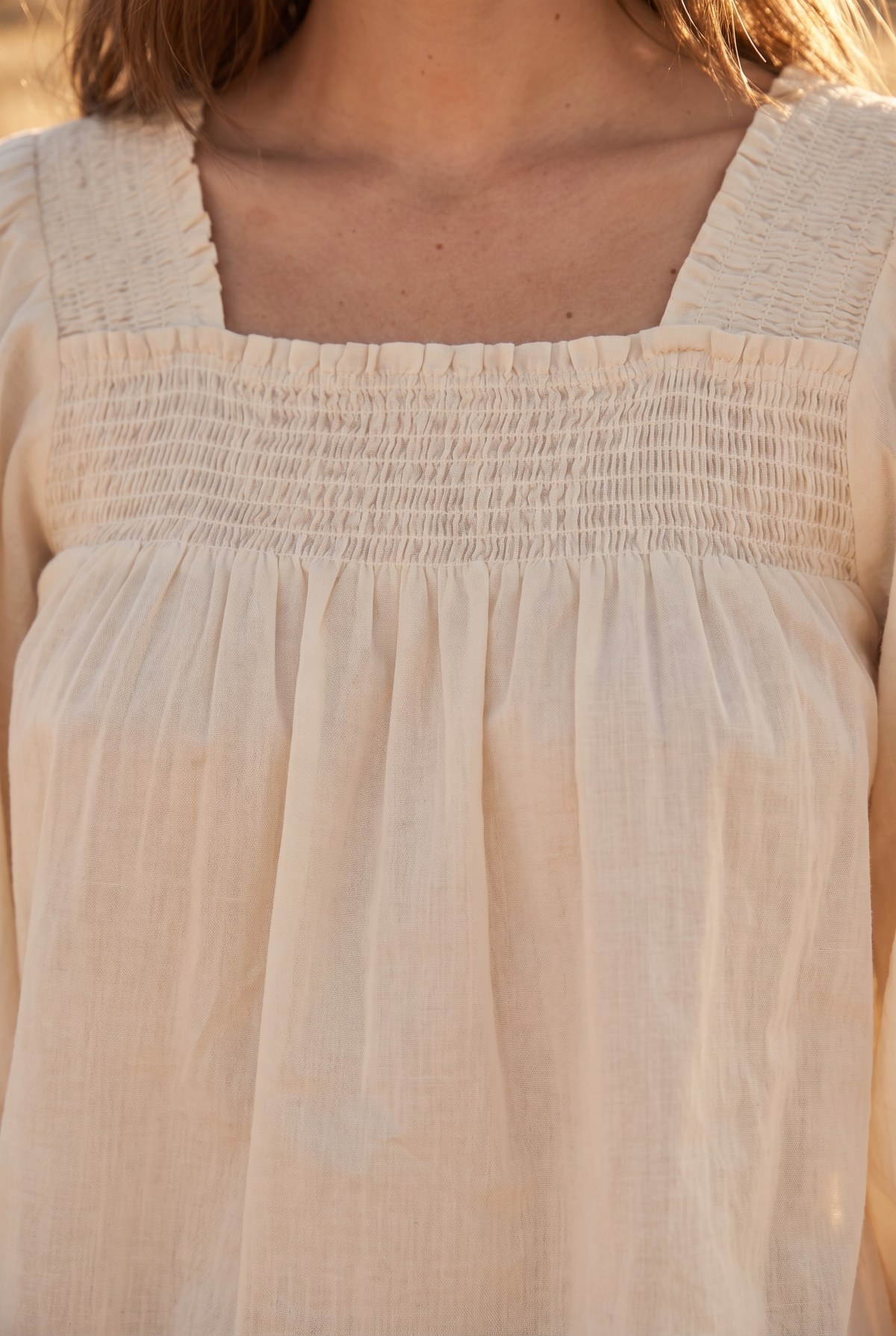 The Saffron Blouse, neckline detail