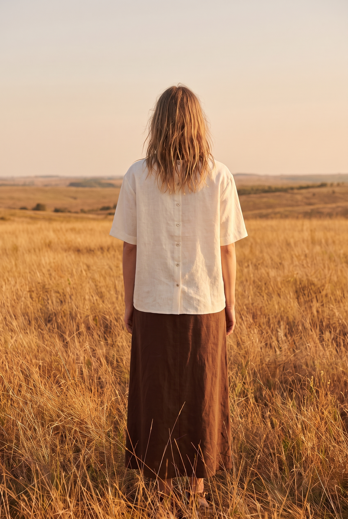 The Thistle Blouse in Ivory, back