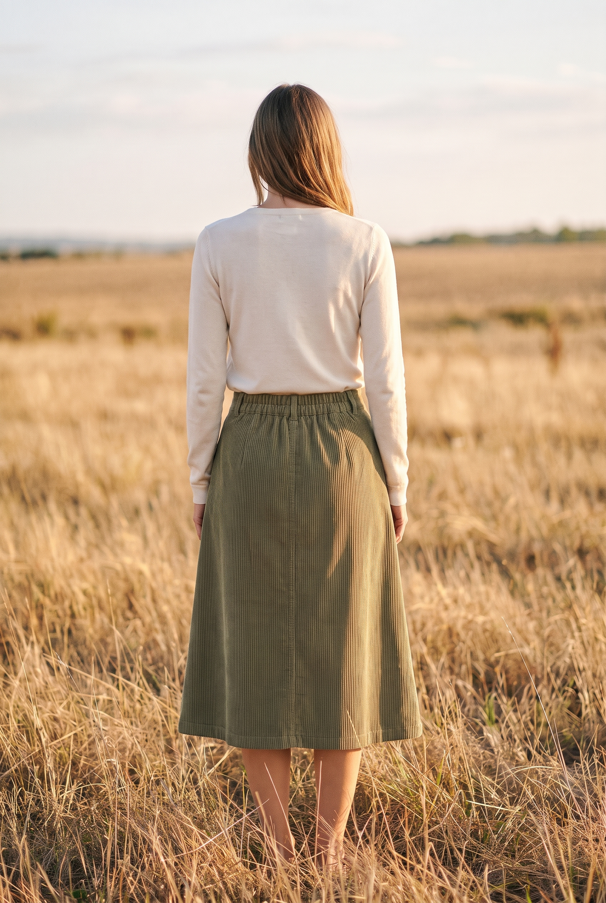 The Lark Skirt in Olive, back