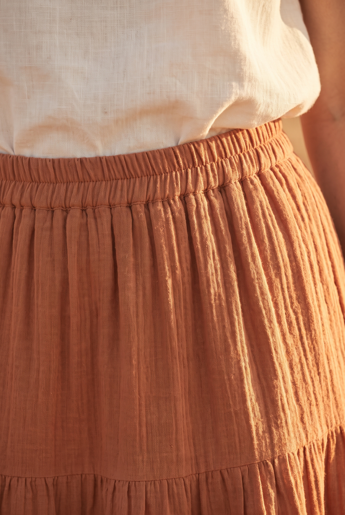 The Sorrel Skirt, gathered waist detail