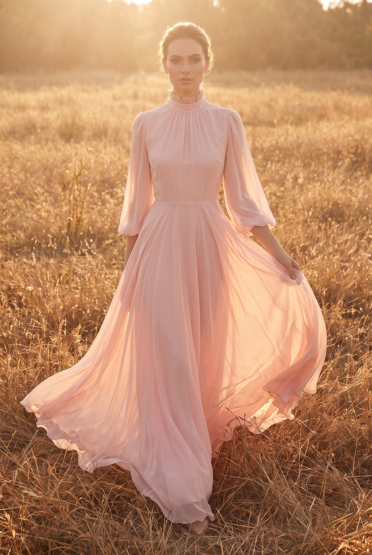 The Edith Maxi in Blush, walking