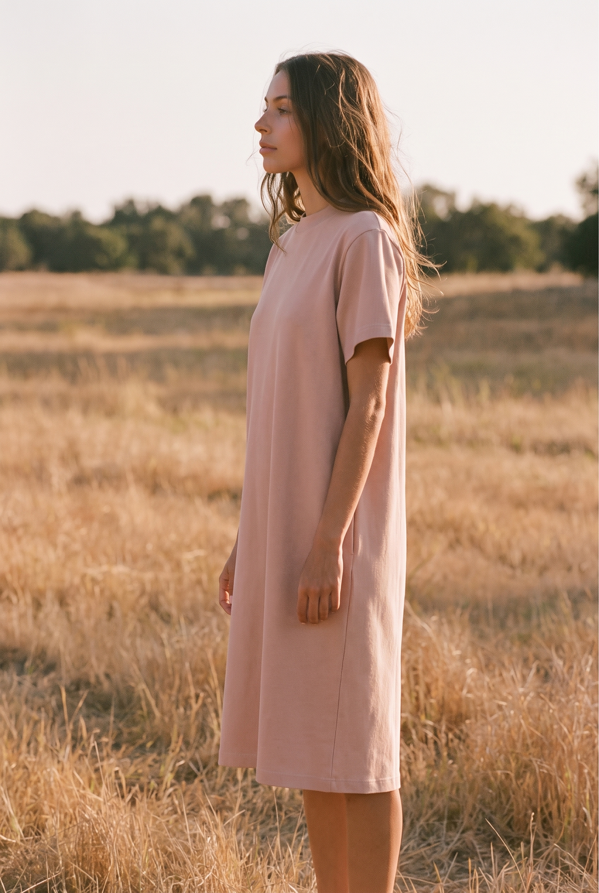 The Adeline Midi in Blush, side