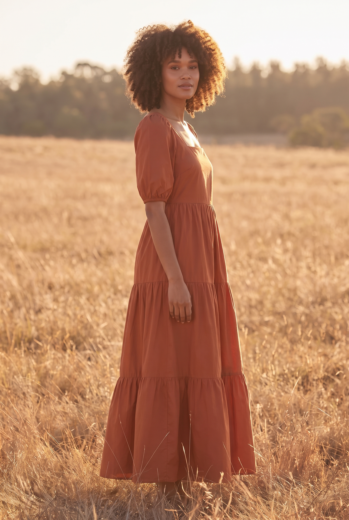 The Briar Maxi in Chestnut, three quarter view