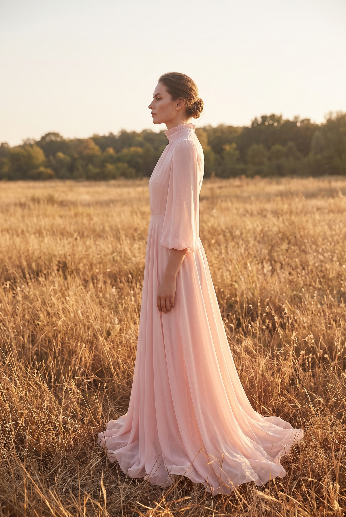 The Edith Maxi in Blush, side