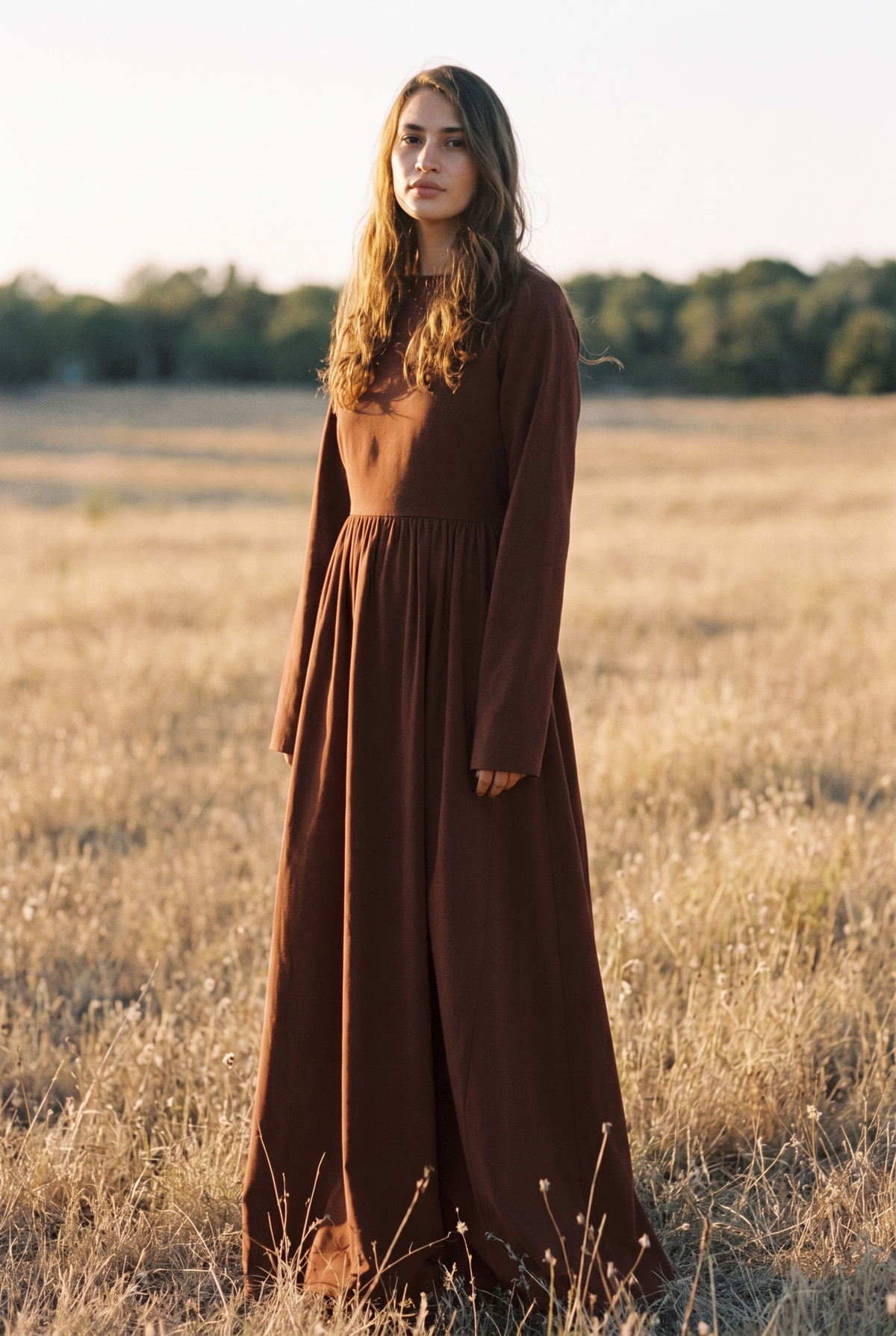 The Hazel Maxi in Chestnut, three quarter view