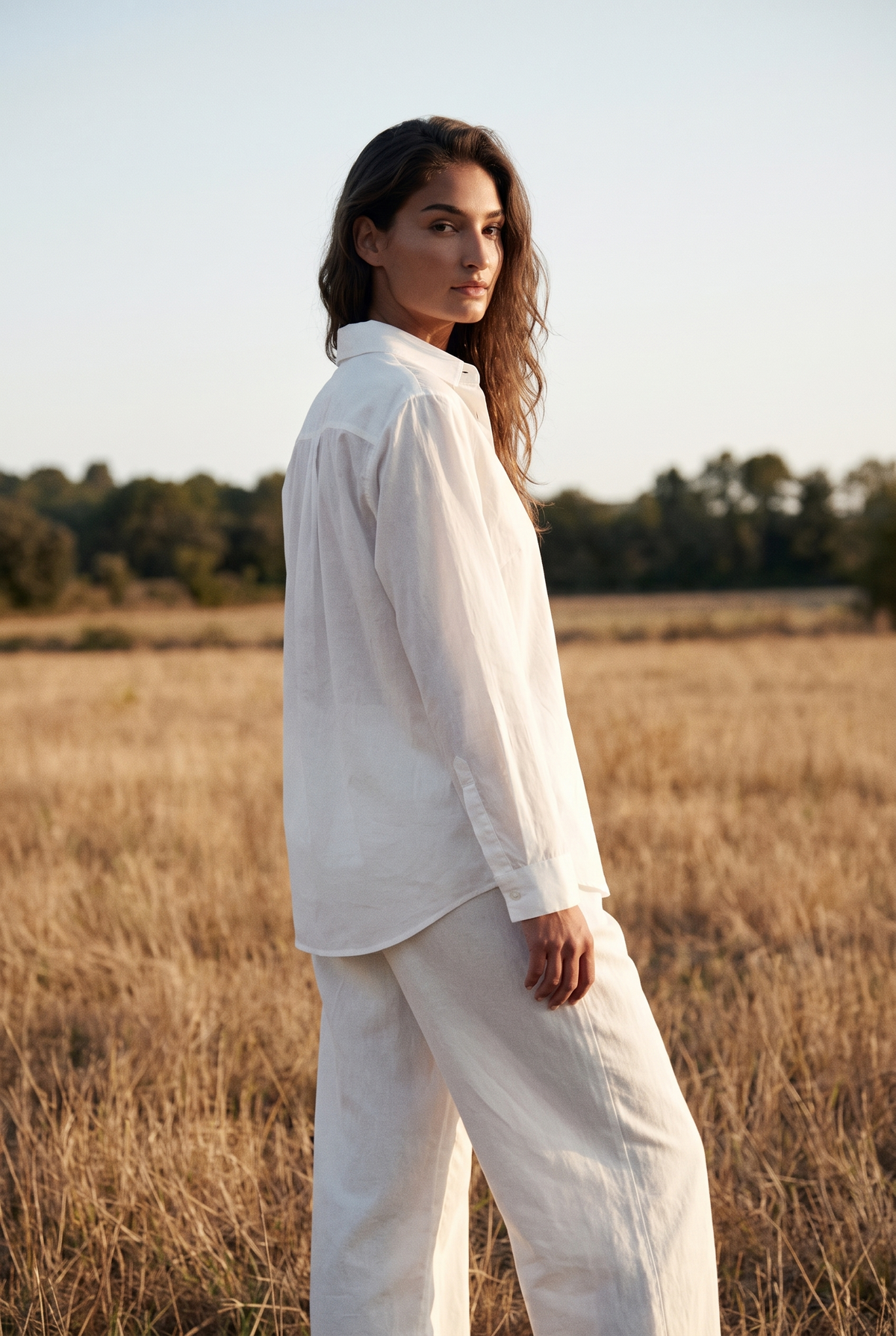 The Ivy Blouse in White, over the shoulder