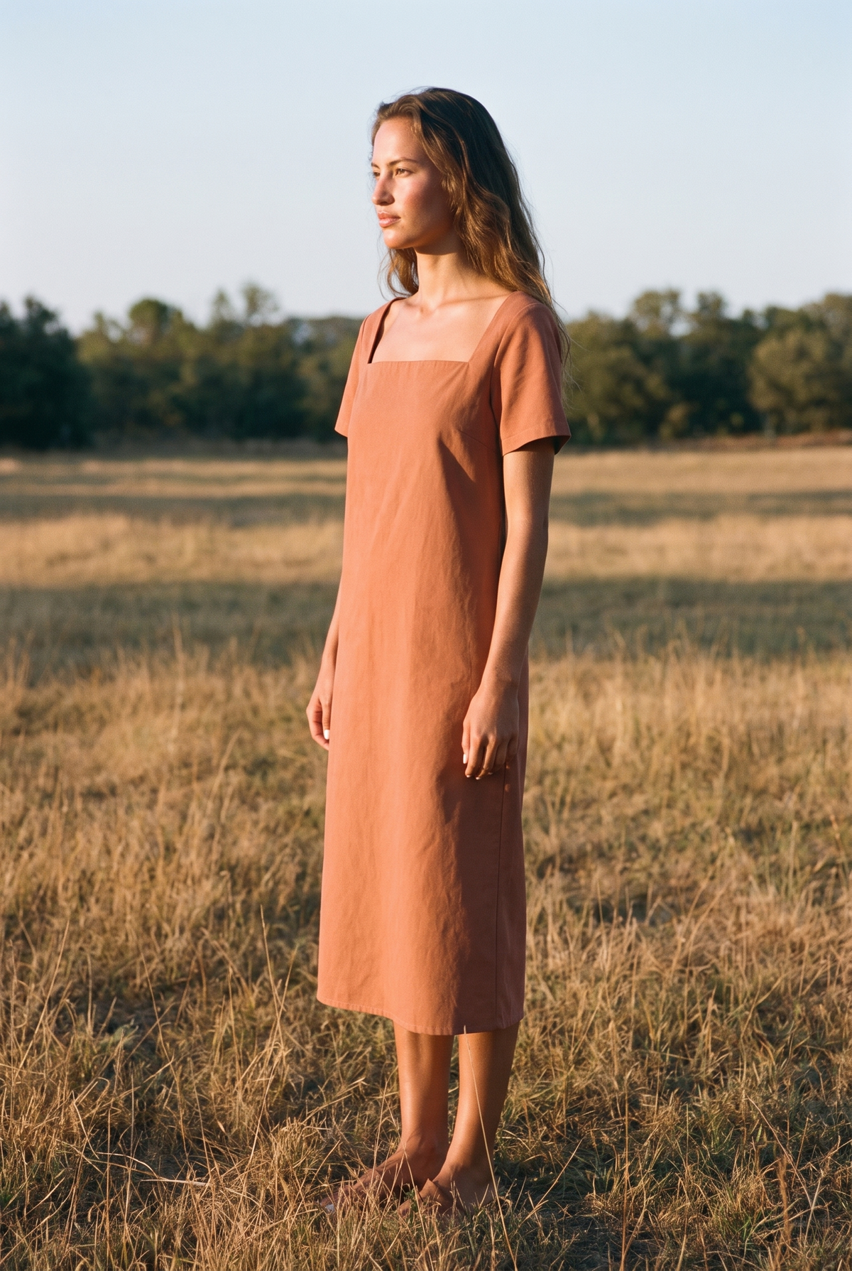 The Juniper Midi in Terracotta, side