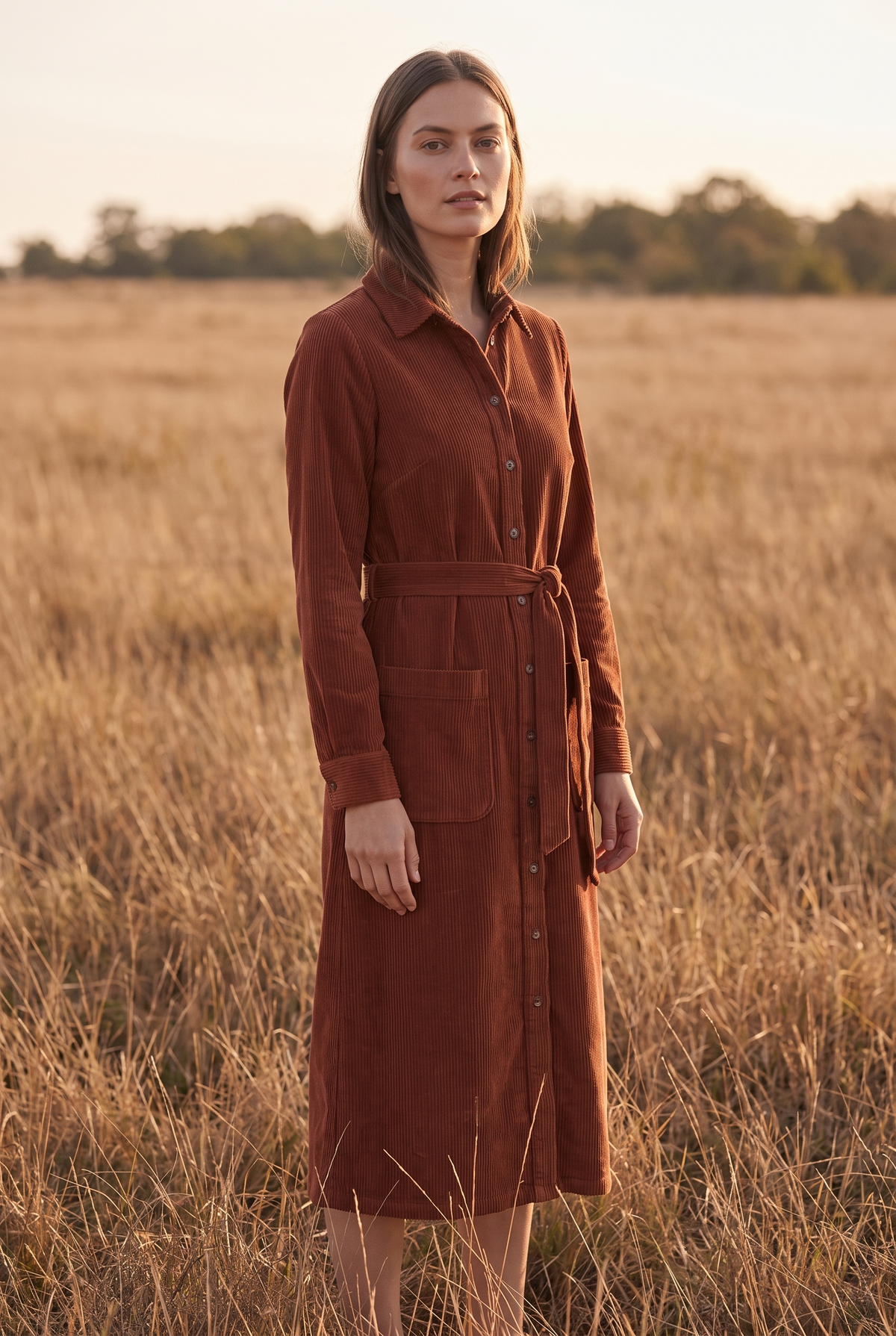 The Louisa Midi in Chestnut, three quarter view